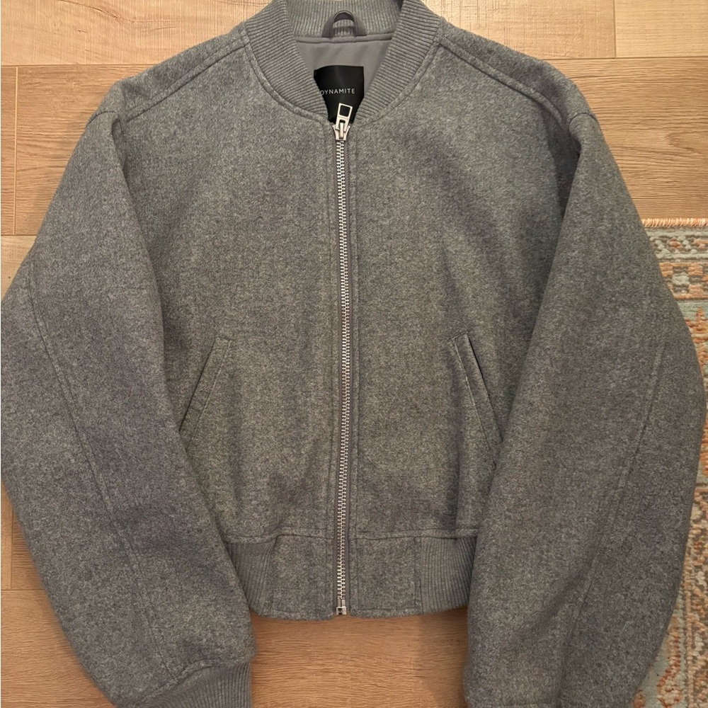 Dynamite Gray Bomber Jacket